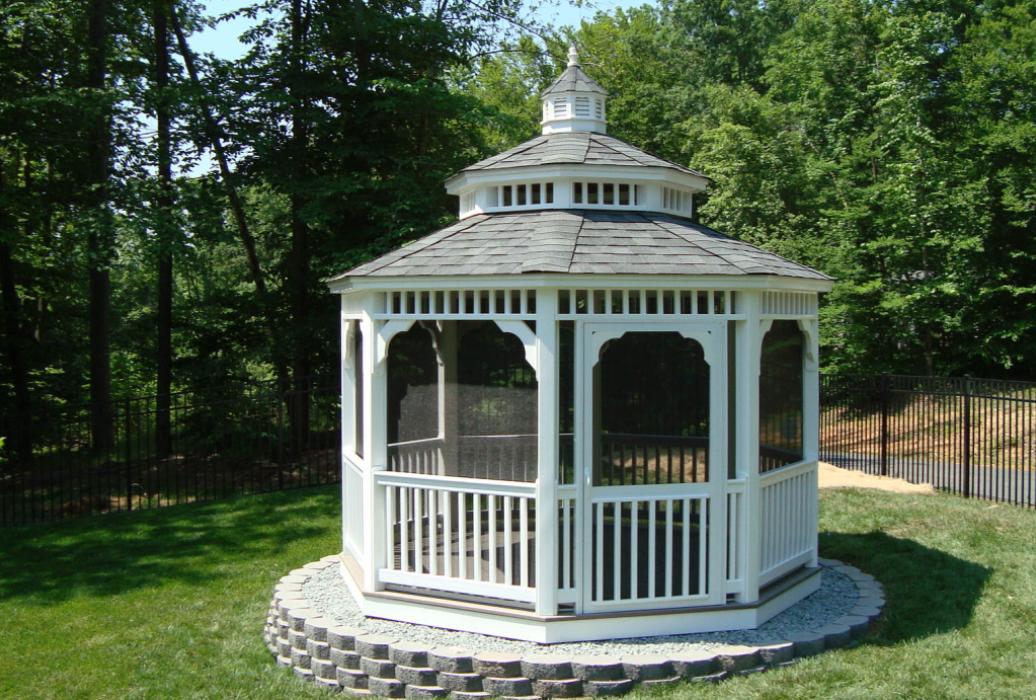 Vinyl Victorian Octagon Gazebo w/ Double Roof Lancaster County Barns